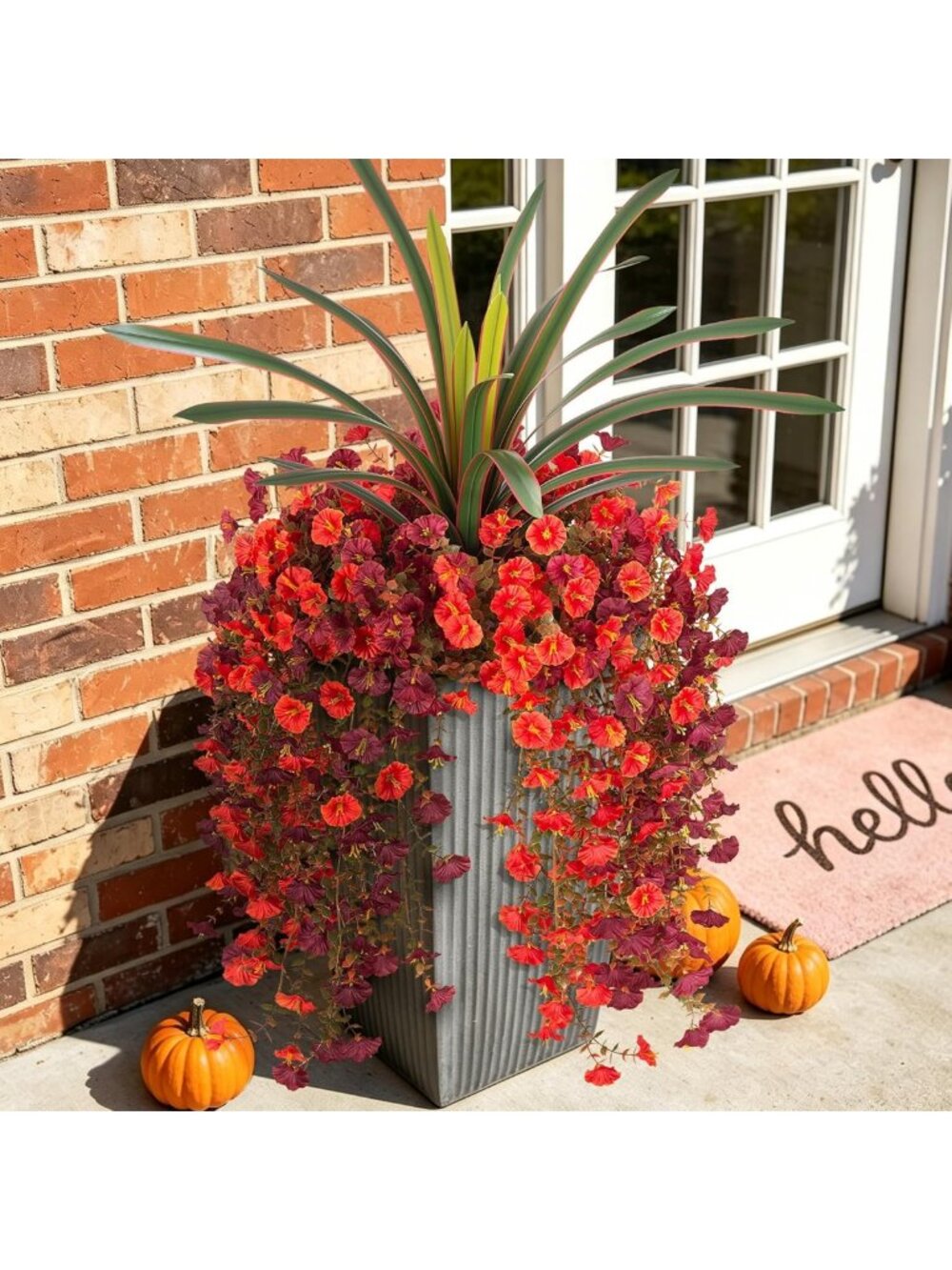 8 PCS Fall Artificial Morning Glory & Orchid Flowers for Outdoor Decor